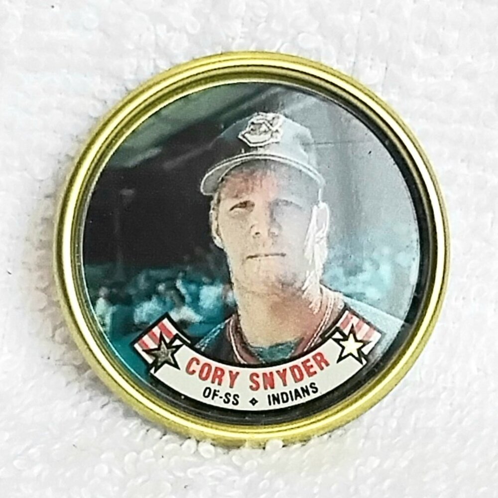 3/$20 Vintage & Mint 1988 Topps MLB Cory Snyder 1 1/2" Metal Coin 27/60!!